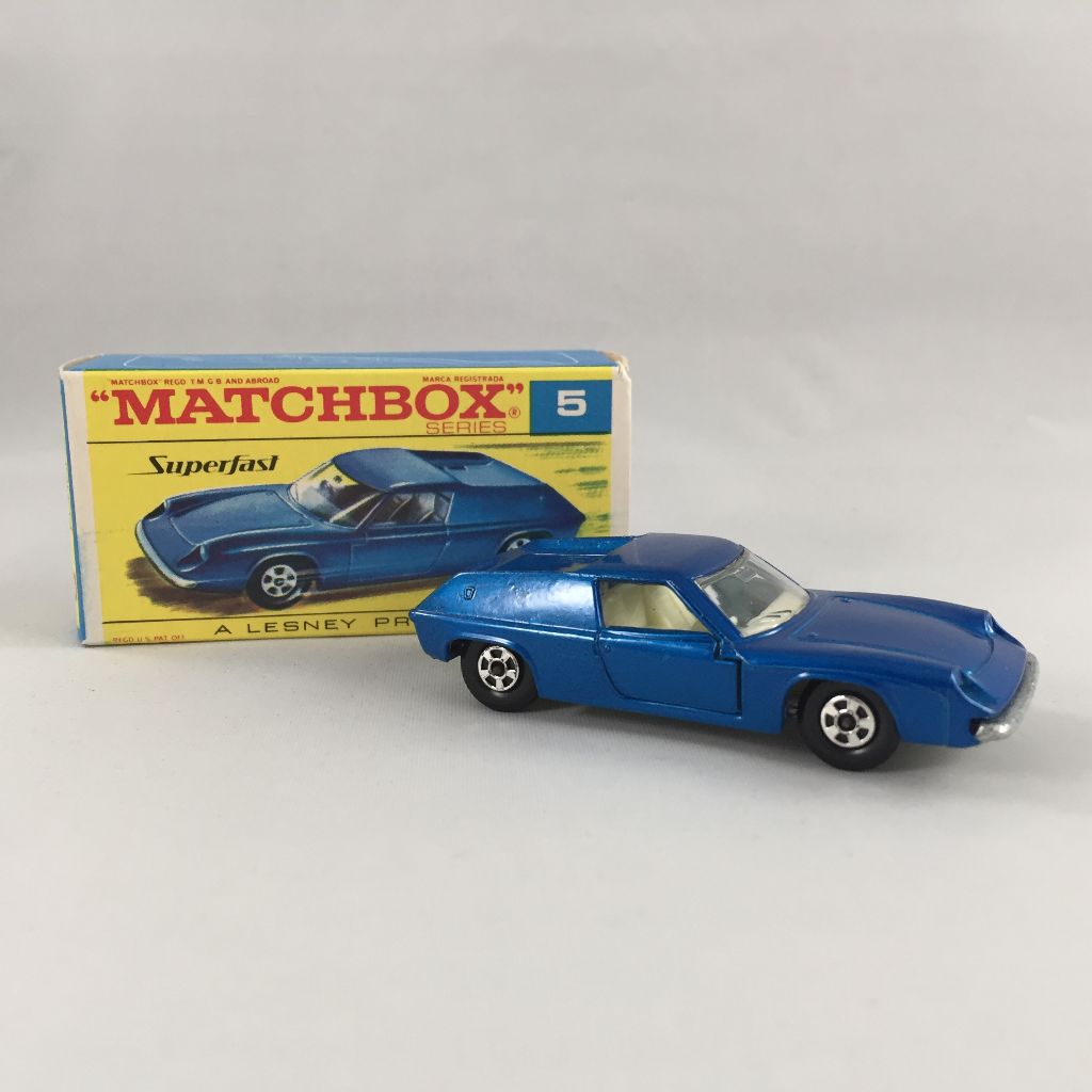 1969 Lesney Matchbox Superfast No. 5 LOTUS EUROPA Blue Car with Original Box