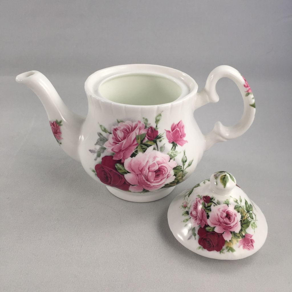 Southfields Mini Teapot Pink and Red Roses Made in England