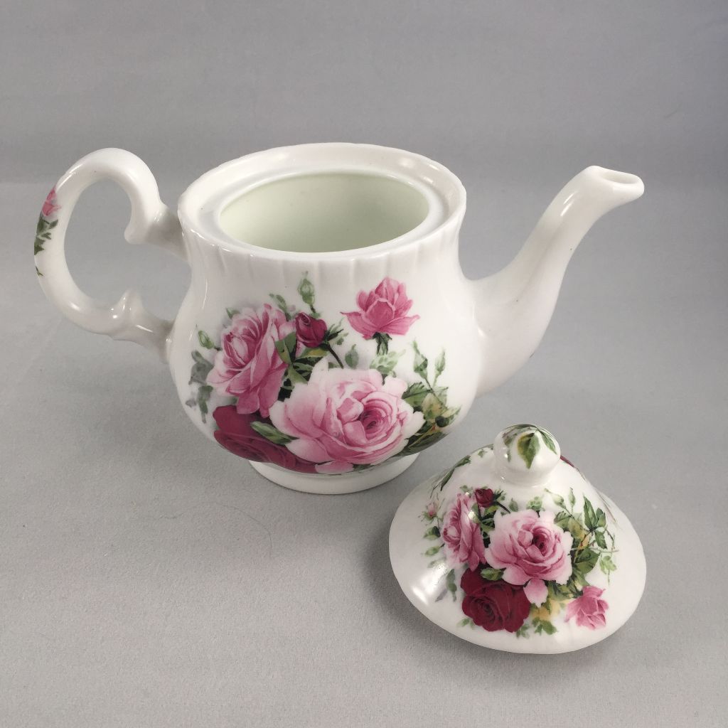 Southfields Mini Teapot Pink and Red Roses Made in England