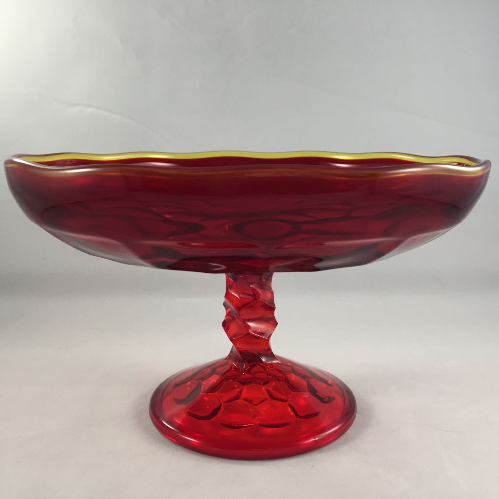 1958 Viking Glass Epic Line Ruby Red Two Part Divided Relish